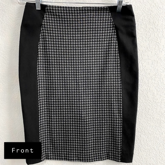NY&CO Houndstooth Black and Grey Zipper Skirt - Picture 1 of 6